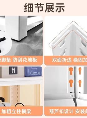 色置物架落XIS地多层微波炉烤箱多厨功能白收纳架子房橱柜储物架