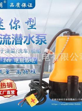 12V24V微型直流泵FIL太阳能抽水水机农用浇地潜缸水泵船用底舱泵