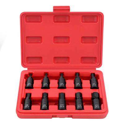 内六角套筒套装 t30t40t50梅花六角批头m10m14内12花角工具套筒头