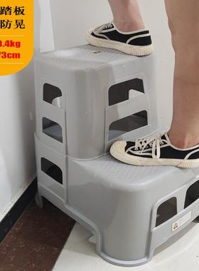多功能二梯凳家用凳登高加厚塑步料洗车FPD子两步凳台凳阶高低梯
