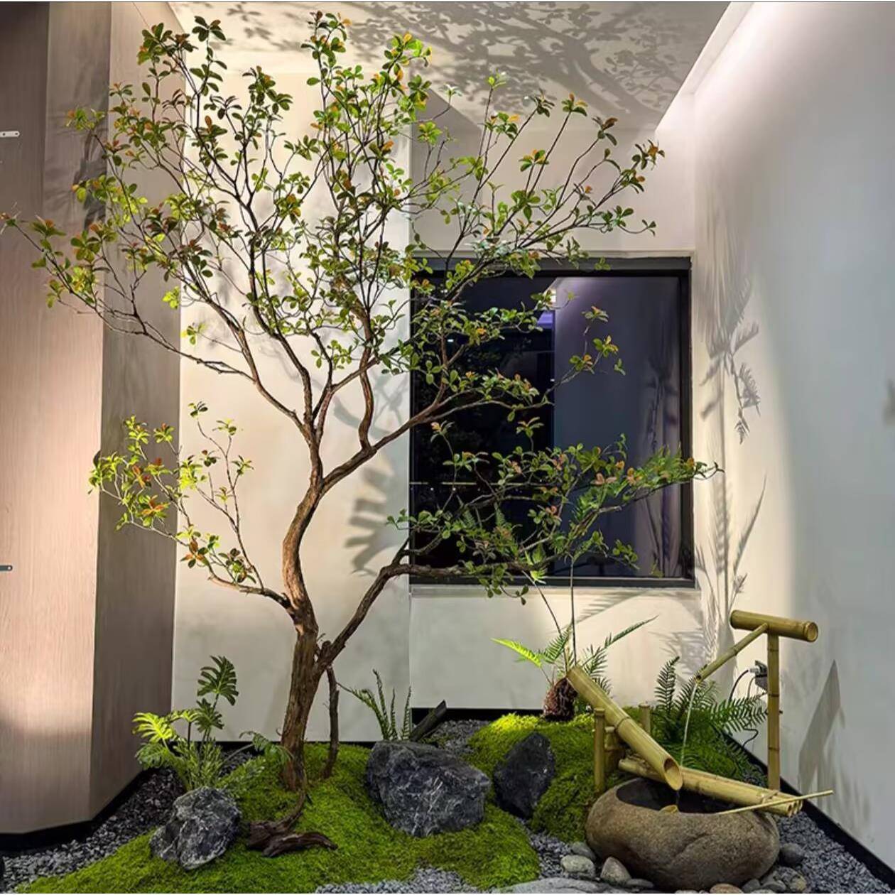 精窗品海岛春绿内植造景橱植物室仿真18496541榕树装饰大型假树简