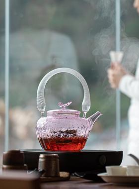 日式热耐水烧壶耐玻璃家用高温煮茶壶电陶炉可加热女士花90461茶