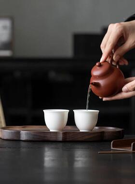 北美黑胡桃木茶托盘干台复古端实木家用轻奢泡式小型干泡91118中