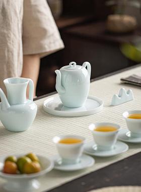 湖影青陶瓷茶壶单壶家用茶壶中式容量带小田过滤球孔功夫泡94028