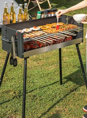 营户外烧烤UNW炉露烧野餐烧烤架挡风板烤用品肉野餐烤炭烤炉子