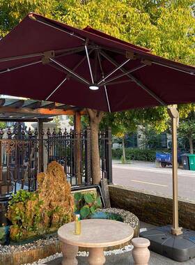 伞42led太阳能户外遮阳太阳室外3米摆摊伞休闲别墅伞院伞庭四方伞