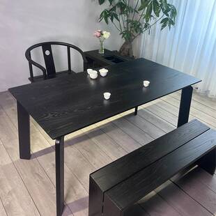 碳化木板实木板餐桌面板整板茶桌台面板斗柜实木大板黑色桌板定