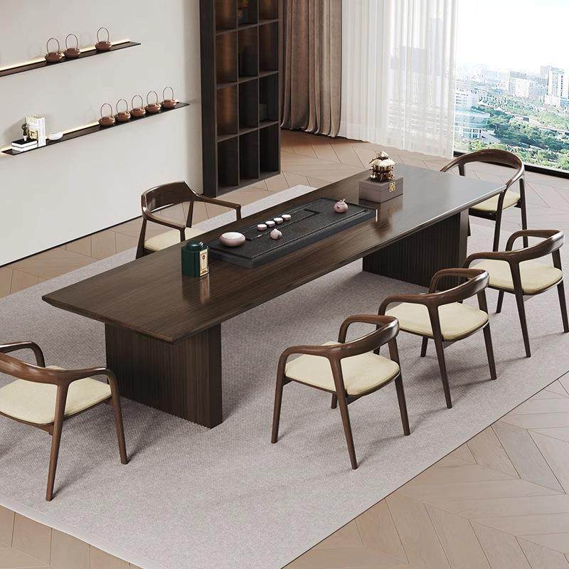 实木茶桌椅组茶合台现DTK代简约奢阳功夫轻泡桌子办公室茶台桌