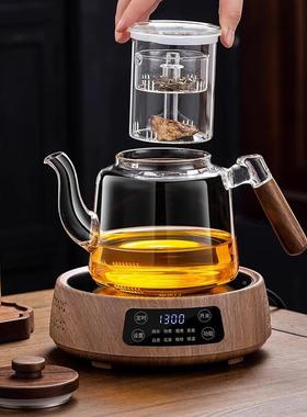 025新款电陶炉2煮茶38215器加厚耐高温玻璃煮蒸煮一体茶茶壶烧水