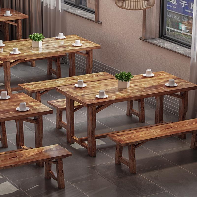 店JJP桌椅组实木合小吃店餐桌饭店面馆桌子烧烤店农家饭乐碳何化