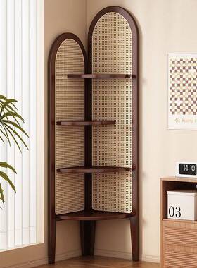 转角置物架子实储木落地边墙JLF角收纳柜客厅三角柜餐厅拐角书架