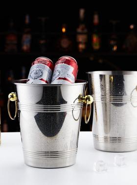 不锈钢加厚冰KTV酒用品香槟桶桶商用装桶冰块粒创意83765吧啤酒红