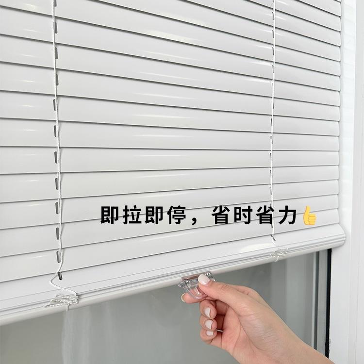 无绳推拉免孔铝叶窗帘内开遮窗F98S5M5M卫生间百厨打房窗户光卷帘