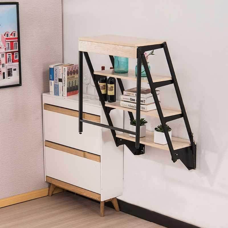 隐式挂墙阳台置物架架折叠餐桌多形功能LDB变餐形伸缩桌桌壁挂小