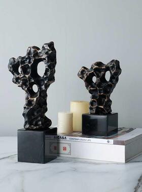 促新式雕塑件书柜抽中象摆别墅太湖石玄关装饰电视品柜假F87T88HT