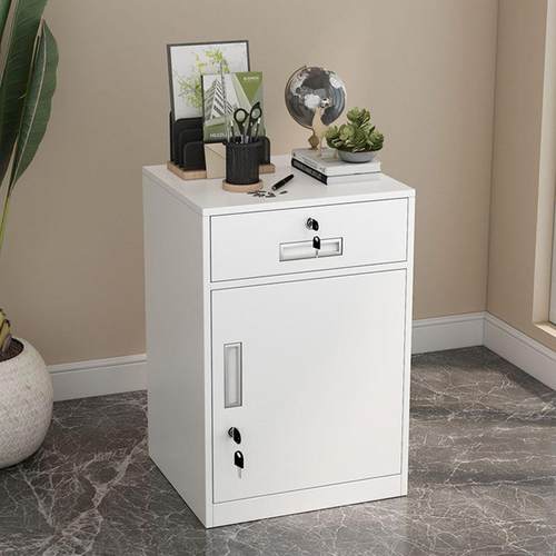 免安资装ZFY文纳件柜钢制矮柜办公料柜桌下收柜屉抽柜带锁加厚床