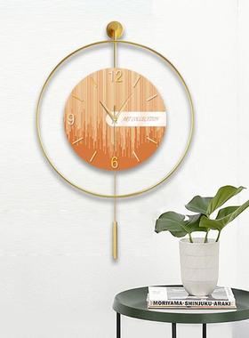 客厅钟表用钟代墙挂lwb13131挂现客厅免打孔静音摇家摆简约大气挂