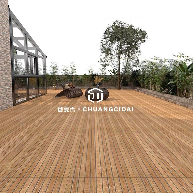 庭院阳台美式仿木地板瓷砖600x1200客厅餐厅仿古砖室外防滑木纹砖