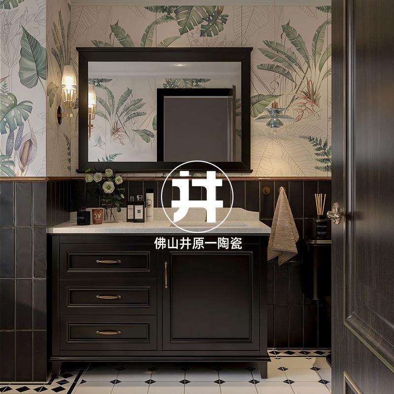 法式卫生间瓷6砖绿色植物JYYGBZ花砖竹00x1200复古蕉叶墙砖龟背浴
