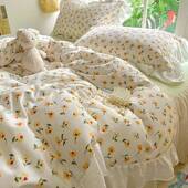 式 洗棉床法单通四件套公主水风花边被套南家AMD卡通纺床上用品宿