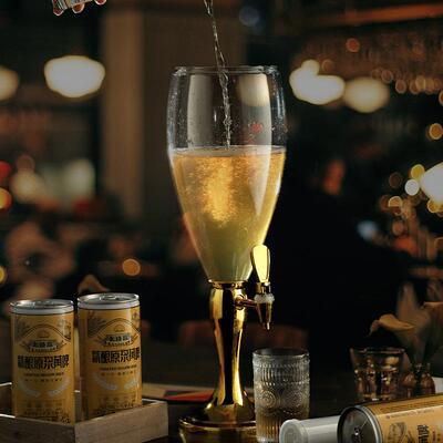 新扎款酒双炮头3L啤酒炮商用发光可乐60400啤酒塔酒吧酒桶5L桶饮料桶