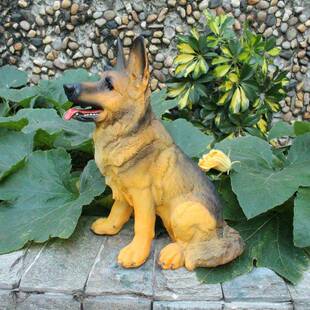 户外树脂工艺品真小狼别狗墅庭院桌件面摆仿雕塑SZ-37LG德国牧羊