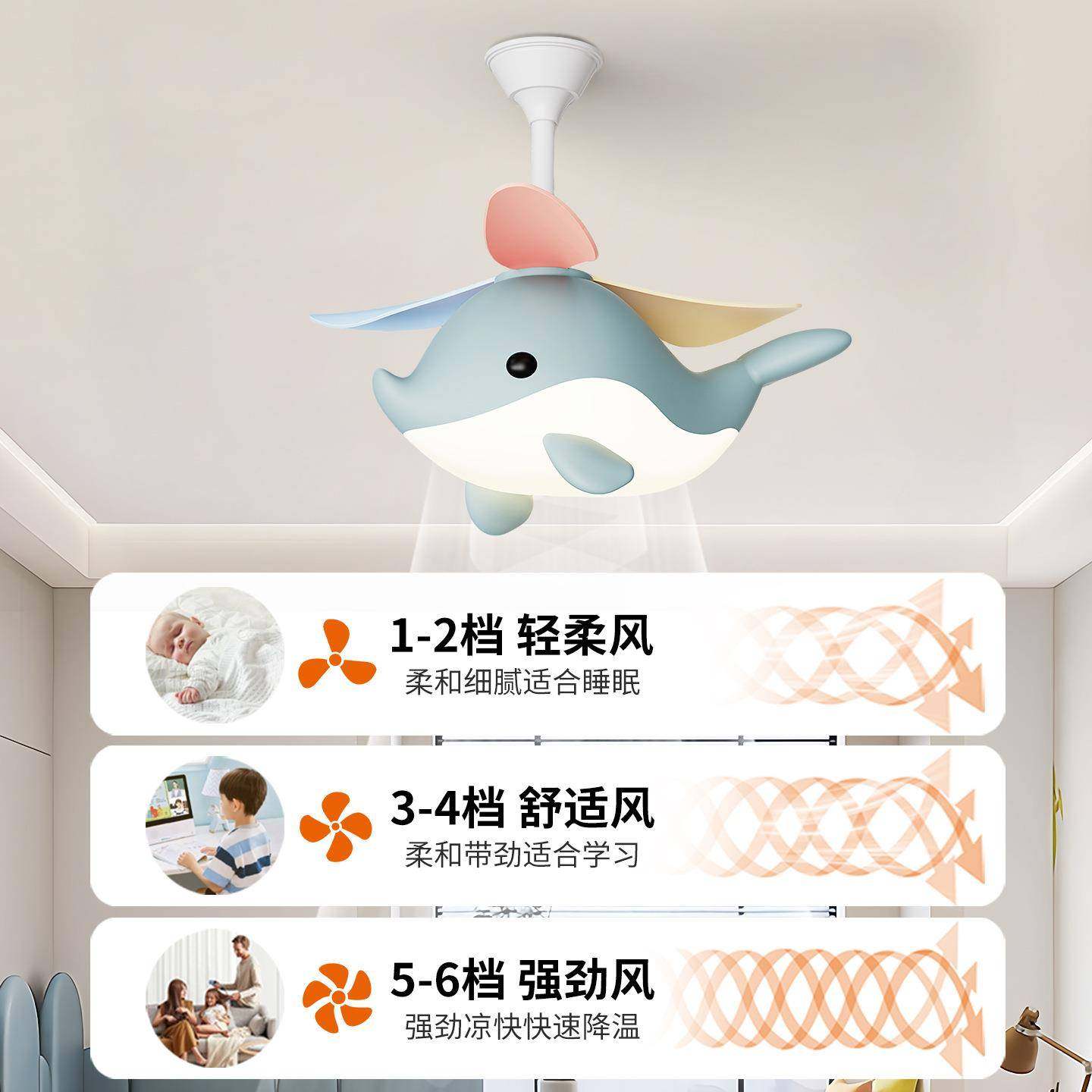 全光谱护眼智扇能控制男孩女孩卧室电扇卡通灯创意童儿房风灯4890,家装灯饰光源,风扇灯,淘宝优惠券,粉丝福利购,淘宝优惠卷