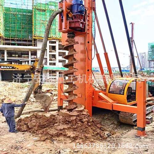 1米8CFG长螺旋桩机挖机履带底盘C打F注G灌桩机可411引孔可灌浆