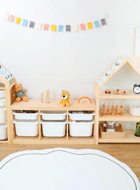 实木收纳柜儿童组合置物量42123架幼儿园整理房柜宝宝大容玩收具纳架