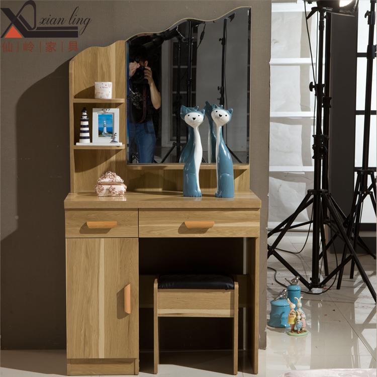 小户型665#卧带室妆化台镜子简约现代迷你妆桌影梳楼梳妆台收纳台