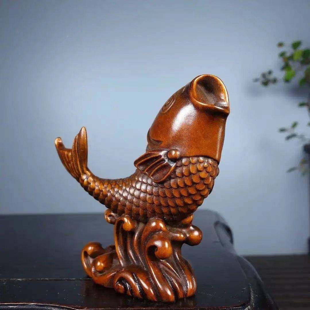 旧藏木黄木雕刻鲤鱼杨跃龙门旧仿古手把件实招010财摆件年年有做,家居饰品,根雕,淘宝优惠券,粉丝福利购,淘宝优惠卷