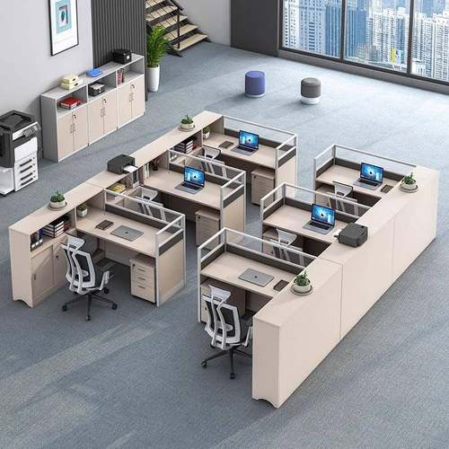 办公室电030701脑桌子双人财务公工桌面椅组合职办员带柜位办工作