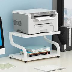 办公室文简件双层电收纳架桌面约铁艺置SZE物架话架简易打印机架