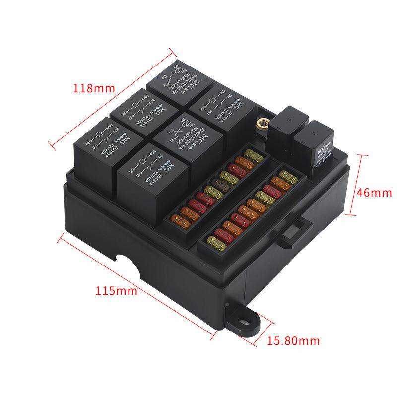 汽车方型保险丝盒新能源车客车线路装总继电改器控制VUE8路保险盒