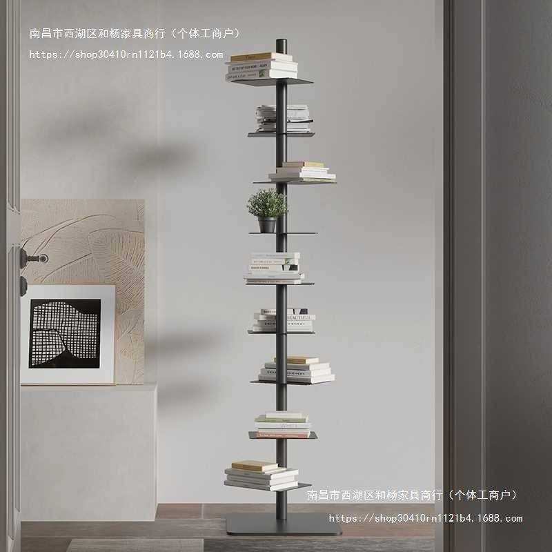 书柜转角置物架客厅螺旋窄家用隐形展示架书架旋转设计师铁艺创意