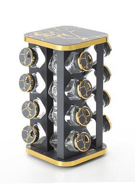 大调理石纹房2味料瓶置物架套装旋转16头N61A62371头佐料调味调料