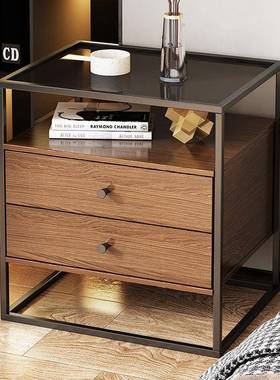 约床头柜现式代简出卧室租房收纳迷你床边柜MZO子意轻奢风小型置