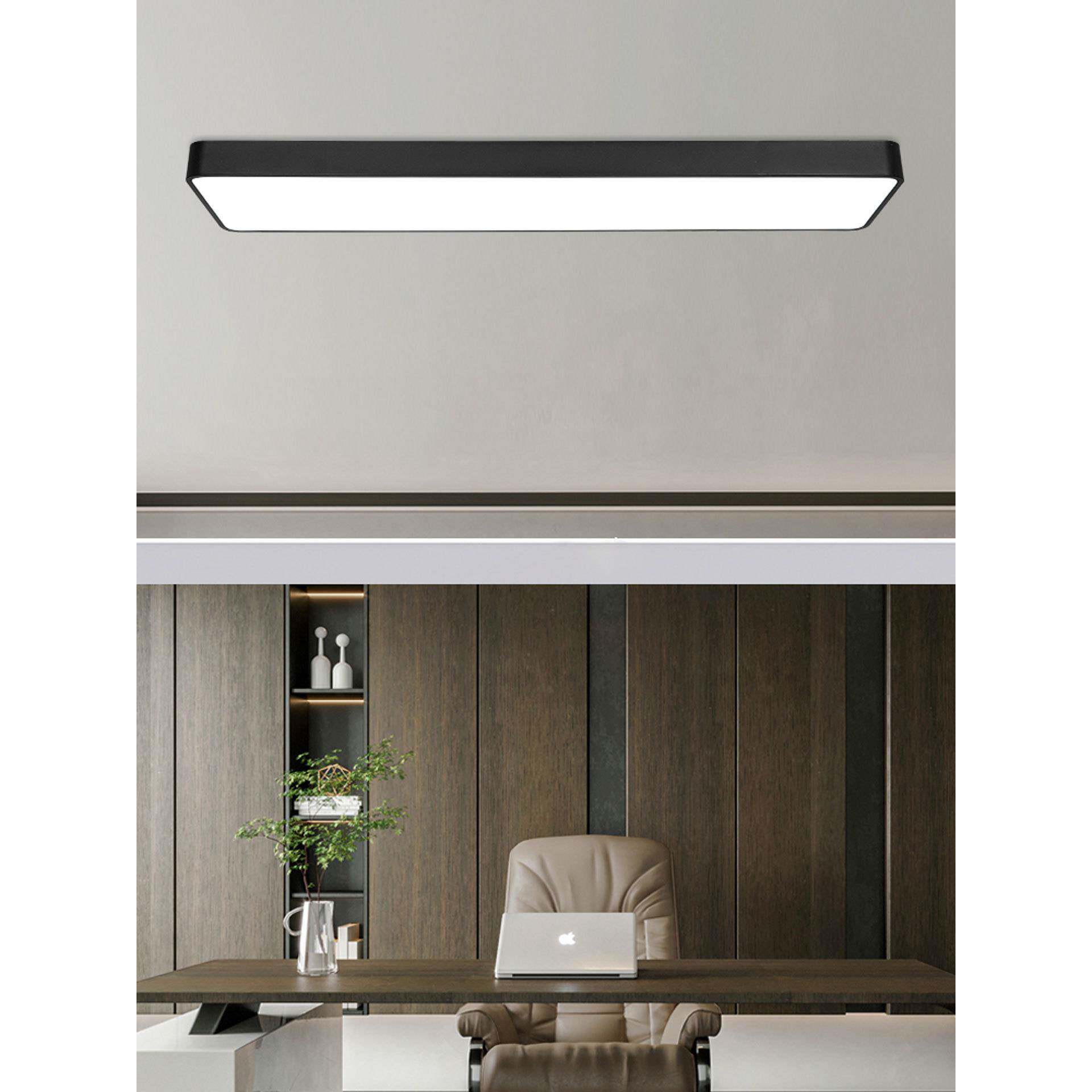 公室长条吸顶会议室直厅播间办教室客过道超亮灯85长方形平板灯