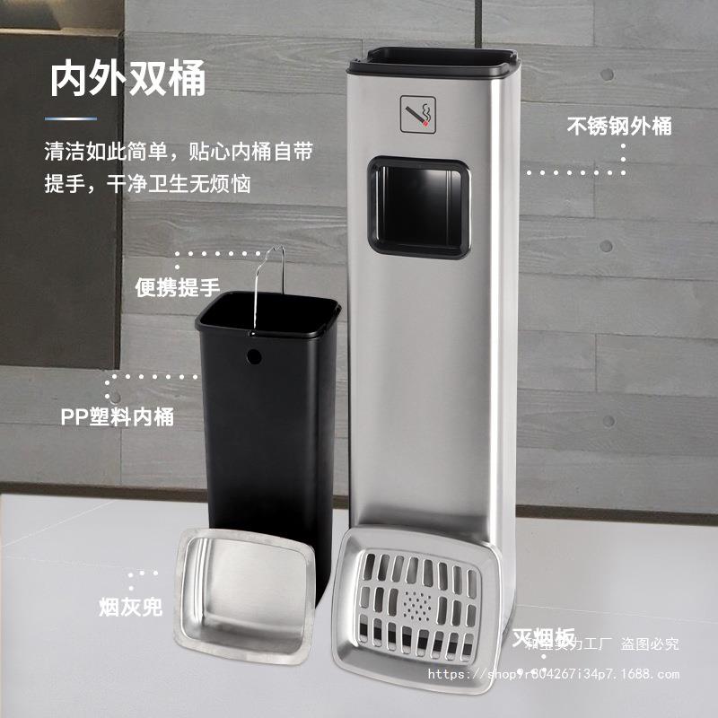 商场不钢锈吸见描述烟灰柱商用圆烟形烟灰缸走廊烟区落地灭烟缸灰