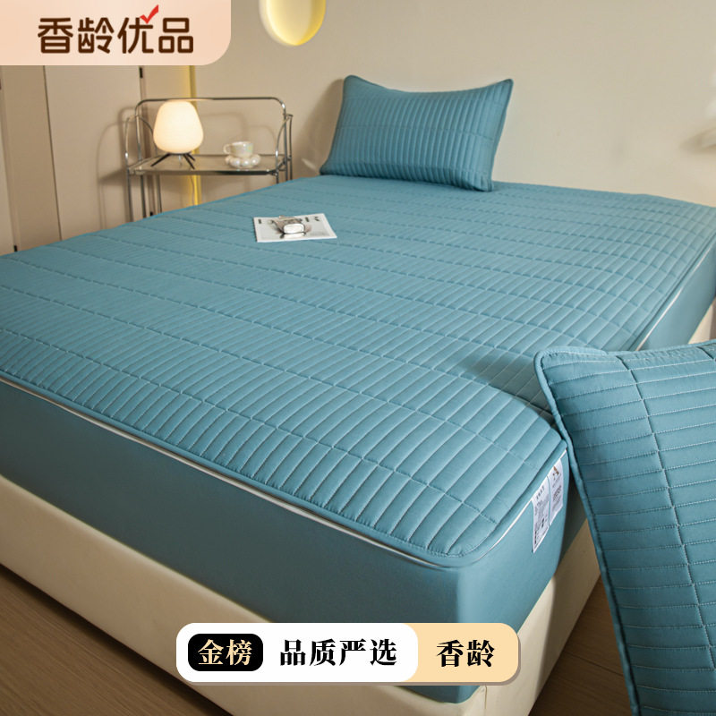 2024新款六面全包夹棉床笠拉链款A类原棉床垫套子床罩120*200*10