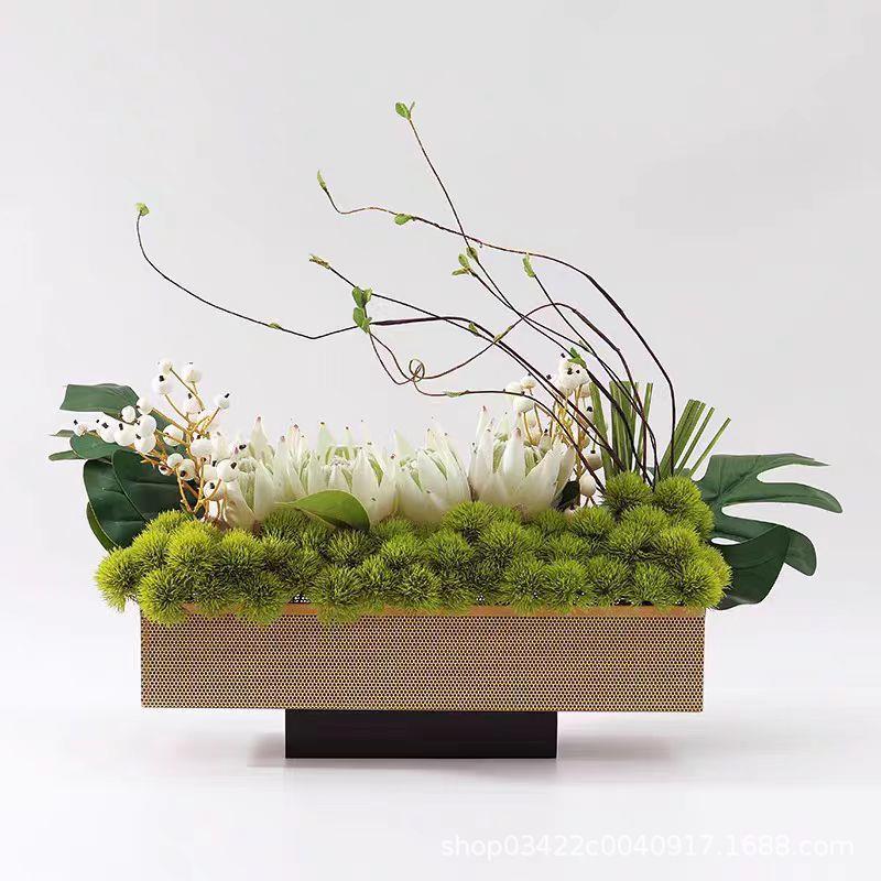 花议者轻奢SRT条花器花艺组合长装饰假花样板房餐桌君会桌花摆件