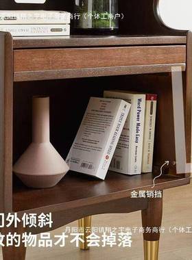 实木床轻奢感床边收纳柜置架边几物新款多功能小头柜RF-TS274柜子