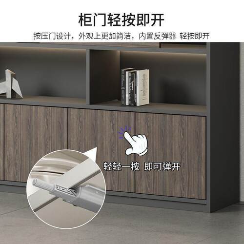 公室文DSA件柜资料柜带锁收景办纳储物柜木质现代书柜老板背柜档