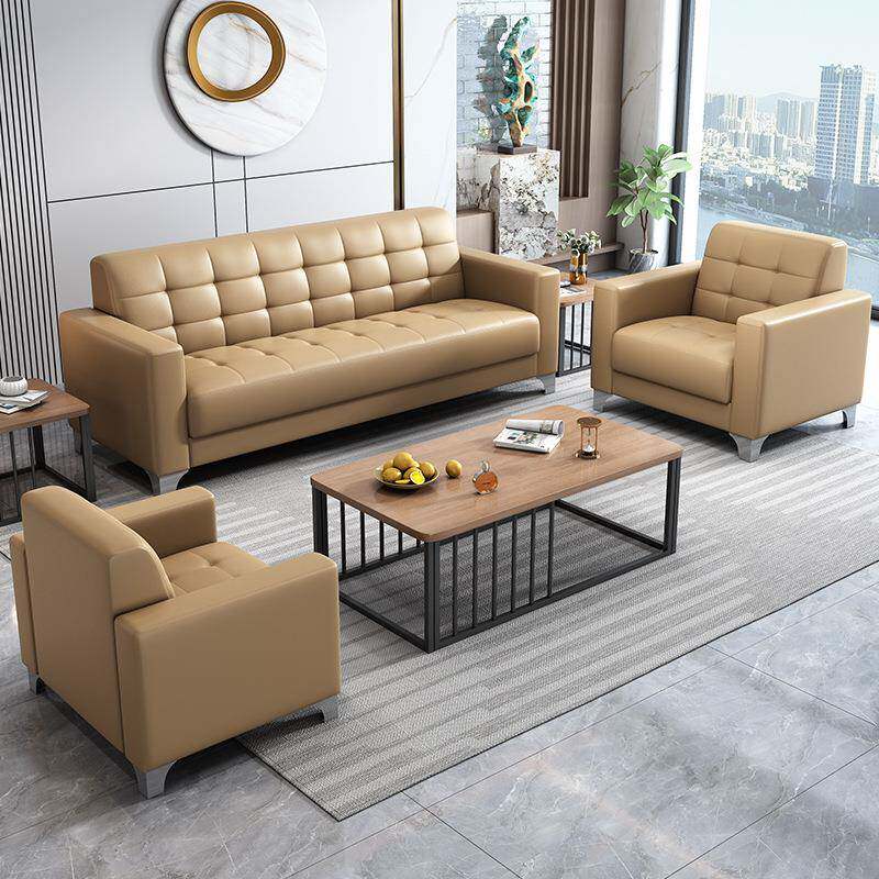 办公沙组发茶几合现商务接待小沙发简约823会客三代人型位办公室