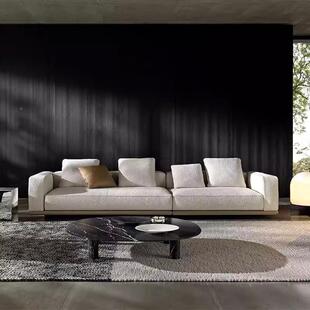 意式大极简地平沙发23239*地024年新款线客厅布户型别墅大平层棉