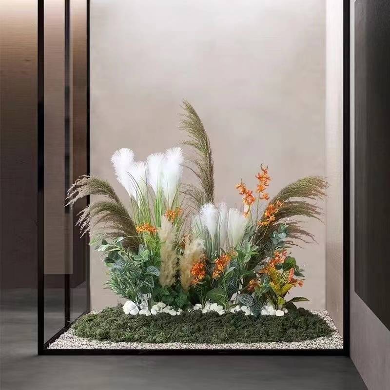 假花仿真花芦苇草植物造景软装花艺布置橱窗展柜花卉花丛落地装饰