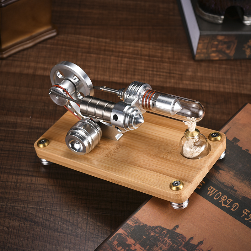 物理空气能可启动单缸合金发动机斯特F林带电机引擎模型外燃机礼