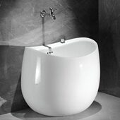 洗拖把池蛋形陶瓷拖布池家用阳台卫生间落地式 墩布池大号地拖盆槽