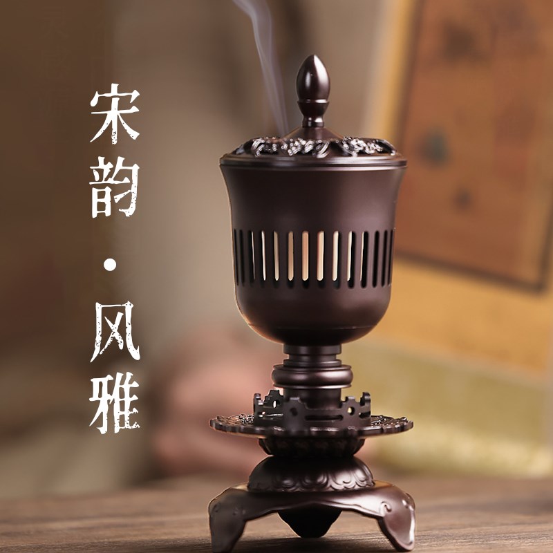 中式室内熏香炉听琴宫灯全铜精油香薰H灯盘香炉茶道香道香薰炉摆