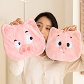 粉色小猪擦手巾挂式 珊瑚绒加厚超级吸水女卡通儿童擦手毛巾